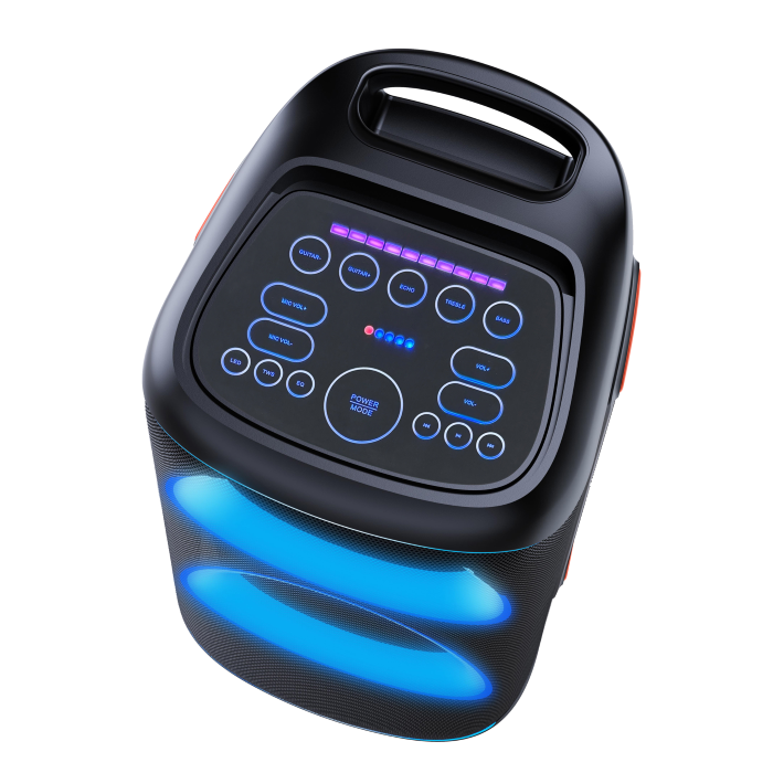 DENVER BPS-470 ALTOPARLANTE BLUETOOTH PER FESTE CON LUCE LED E 2 WOOFER DA 10"