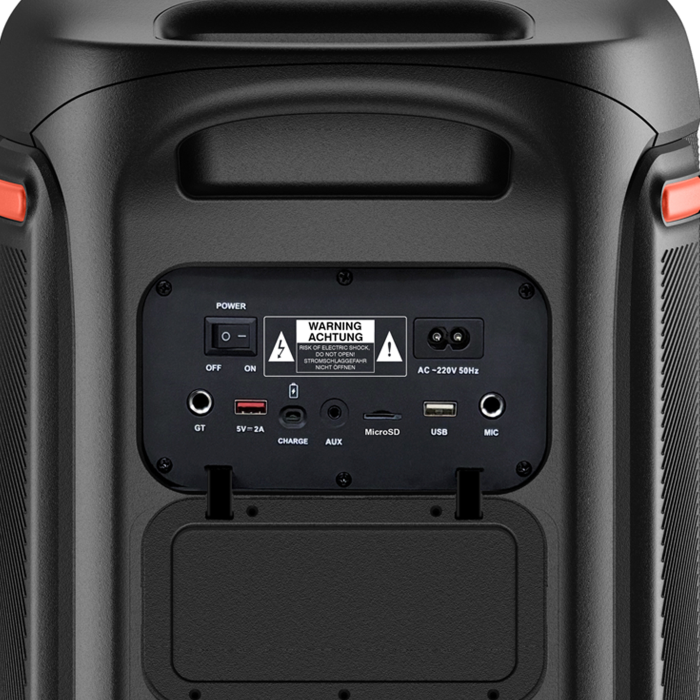 DENVER BPS-470 ALTOPARLANTE BLUETOOTH PER FESTE CON LUCE LED E 2 WOOFER DA 10"